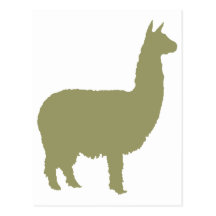 Stolt Alpaca (i vis mangrönt) Vykort