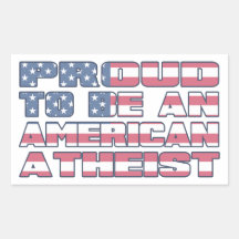 Stolt att vara en amerikanateist retangel klistermärke