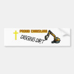 Stolt kristen grävskopa som gräver design bildekaler