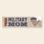 Stolt militär mamma med patriotisk hjärta bildekaler
