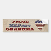 Stolt militär mormor med patriotisk hjärta bildekal