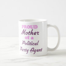 Stolt mor av en politiskt partiagent kaffe mugg