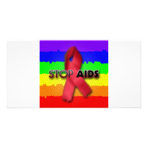 Stoppa AIDS (regnbågen) Anpassade Foto Kort