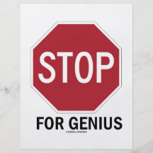 Stoppa för snille (stoppet undertecknar), custom flyer