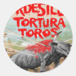 Stoppa tjurstridighet! rund klistermärke