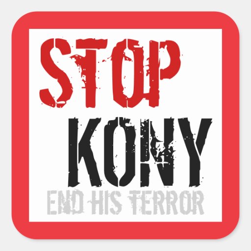 Stoppet Kony kvadrerar klistermärken - stor #2