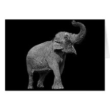 STOR ASIATISK ELEFANT - INDISK ELEFANT HÄLSNINGSKORT