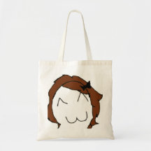 Stor leendetecknad Meme för brunett Tote Bag