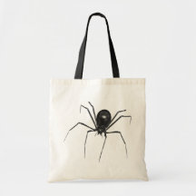 Stor svart kuslig spindel 3D Tote Bags