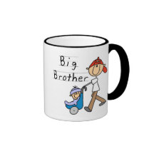 Storebror med lite brodern kaffe muggar