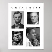STORHETAFFISCH Lincoln, FDR, JFK, Obama