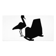 stork med nyfödd bebissymbolen anpassade foto kort