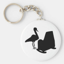 stork med nyfödd bebissymbolen nyckel ringar
