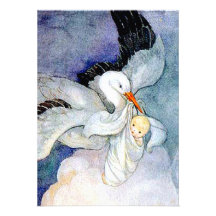 Stork- och babyanpassade unika inbjudningar