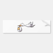 Stork som att bry sig en bebis, baby shower bildekal