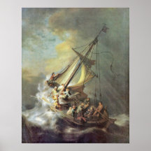 Storm på havet av Galilee av Rembrandt Van Rijn Affischer