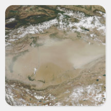 Stormby i den Taklimakan öknen, western china Fyrkantigt Klistermärke