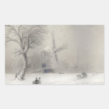 Stormiga hav av ett stenigt kustenIvan Aivazovsky  Rektangelformat Klistermärke