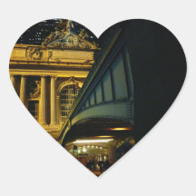 Storslagen centralstation - natt - New York City Hjärtklistermärken