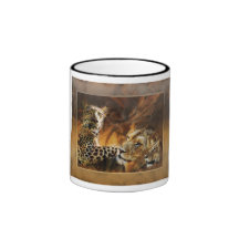 Stort kattrovdjurkaffe mugg