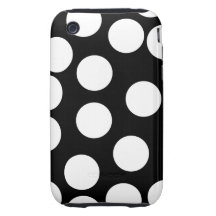 Stort pricker i svart och White. Tough iPhone 3 Case
