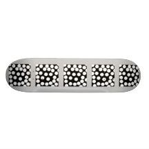 Stort pricker i svart och White. Skateboard Deck
