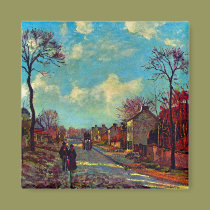 Strait av Louveciennes konst av Camille Pissarro magneter