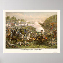 Strid av Opequan av Kurz och Allison 1864 Affisch