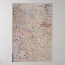 Stridkarta för tysk WW2! Ryssland! Print