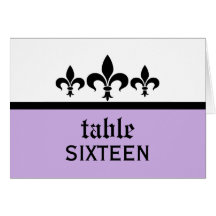 Stroppig Fleur De Lis Bordlägga kort, lila