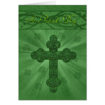 Sts Patrick dagkort med kor och Shamrocks
