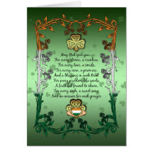 Sts Patrick dagkort med välsignelse, Shamrock