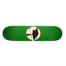 Studentmössa w/Diploma - Grön bakgrund Skateboard Decks