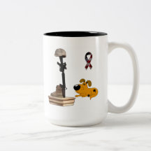 Stupad soldat - pumpa sörjer kaffe muggar