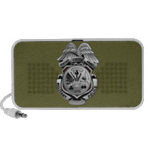 Stylized militärt polisemblem mp3 högtalarsystem