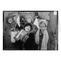Suffragists rosa Sanderman och Elizabeth borgare Hälsningskort