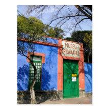 Summariskt blåtthuset i Coyoacan, var Frida Ka Vykort