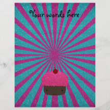 Sunburst för glitter för rosaglittermuffin personliga flygblad
