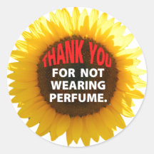 SunflowerNoPerfume Rund Klistermärke