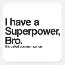 Sunt förnuftSuperpower Klistermärke