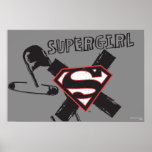 Supergirl svart säkerhetsnålar posters