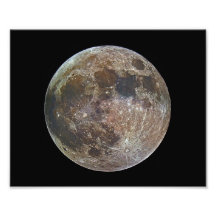 Supermoon oavkortad färg fotografiska tryck