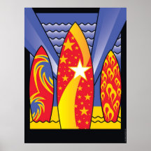 Surfa stiger ombord, den Retro art déco Print