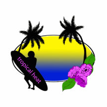 Surfare och blommor acrylic cut out