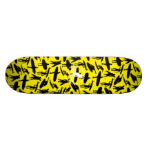 SurfareCollagedesign på gul bakgrund Skate Board