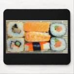 Sushiuppläggningsfatmusen vadderar mus matta