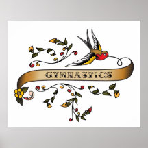 Svala och snirkel med gymnastik affischer