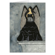 Svart ängel Notecard Hälsnings Kort