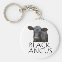 Svart Angus ko Nyckel Ring
