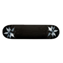 Svart blått- & vitSwirly blomma av Naomi Anpassningsbara Skateboard